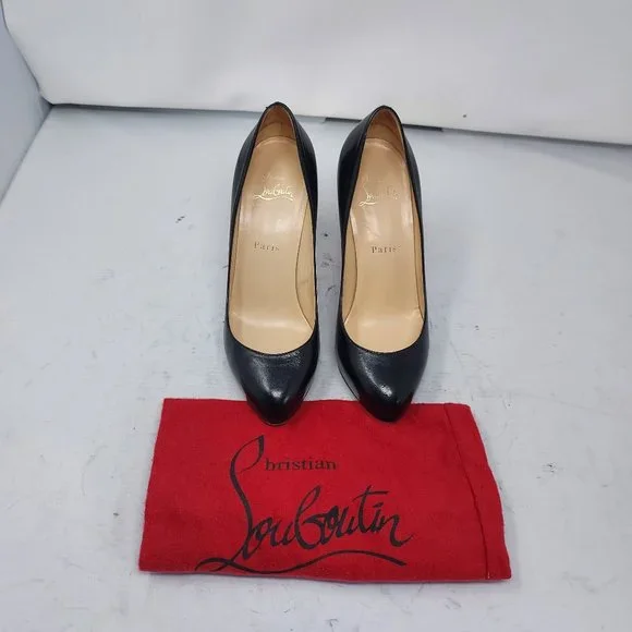 Christian Louboutin Black Simple Pump 100 Leather Pumps